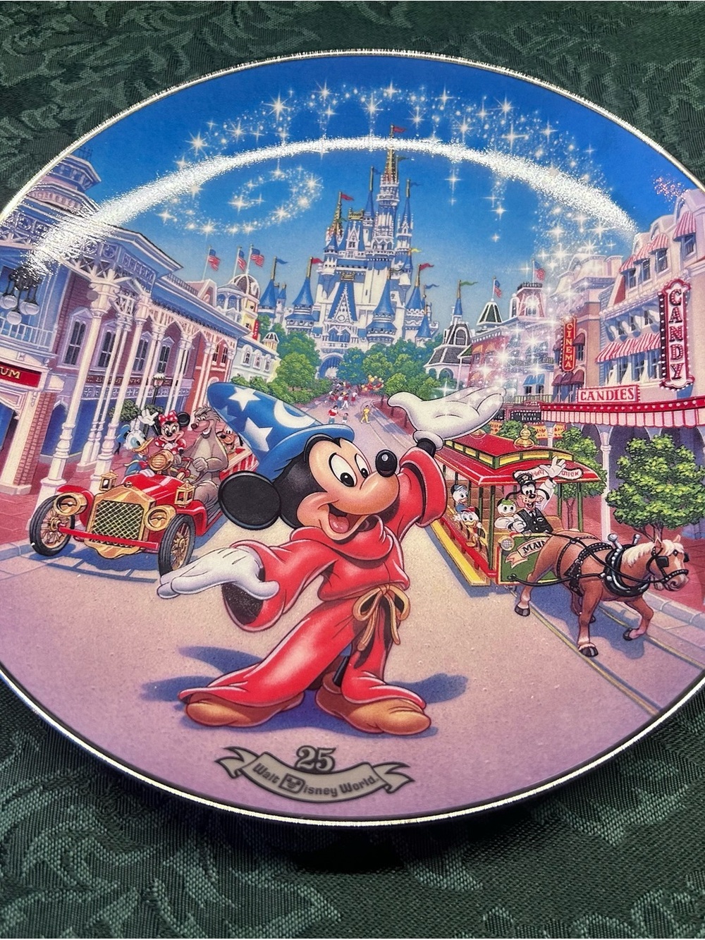 Disney Sorcerer Mickey Commemorative Plate - Blue, Red & Gold